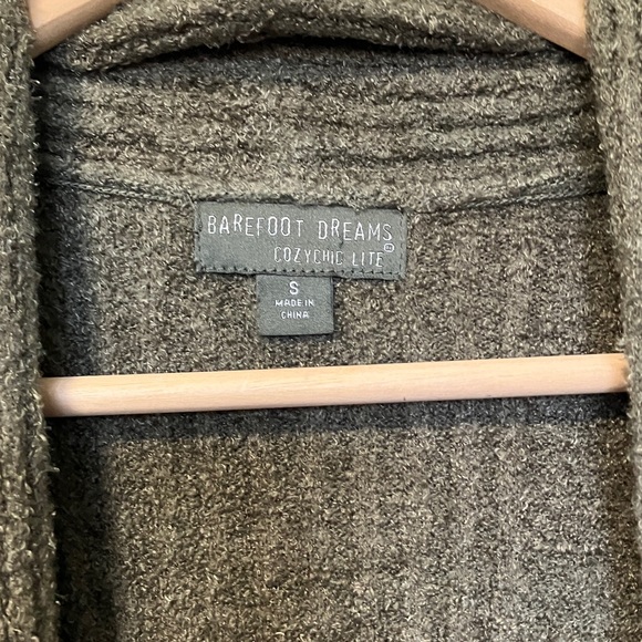 Barefoot Dreams cozychic lite Maxi Long olive Green Open Cardigan - Picture 3 of 4